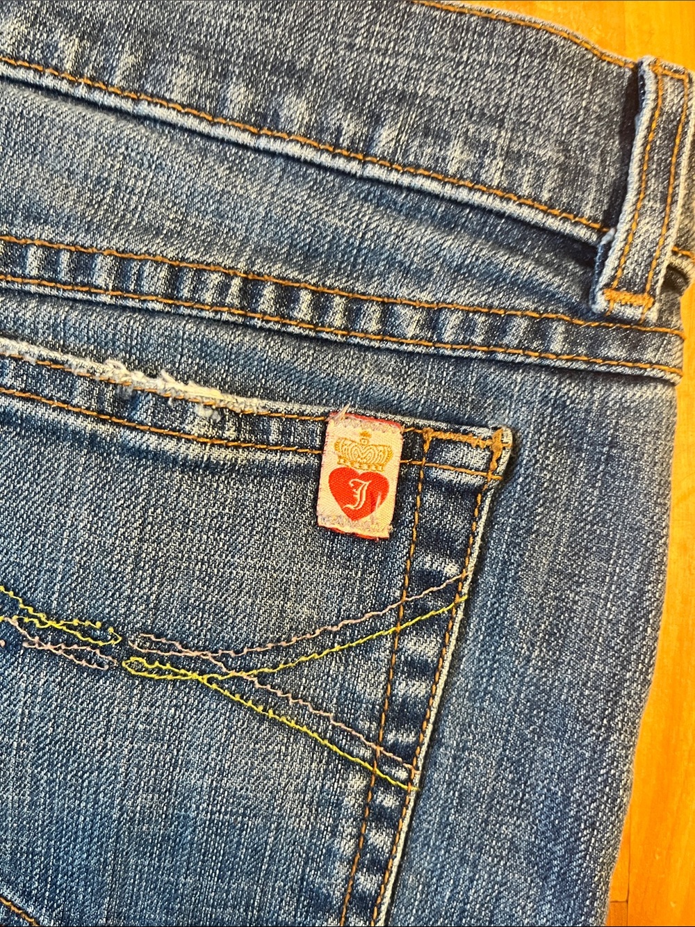 Juicy Couture Medium Blue Denim Mini Skirt with Front Pockets - Picture 4 of 4